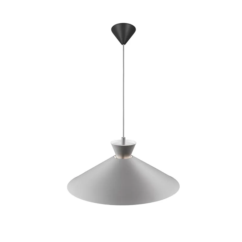 Lampa wisząca Dial z metalowym kloszem, szara, Ø 45 cm