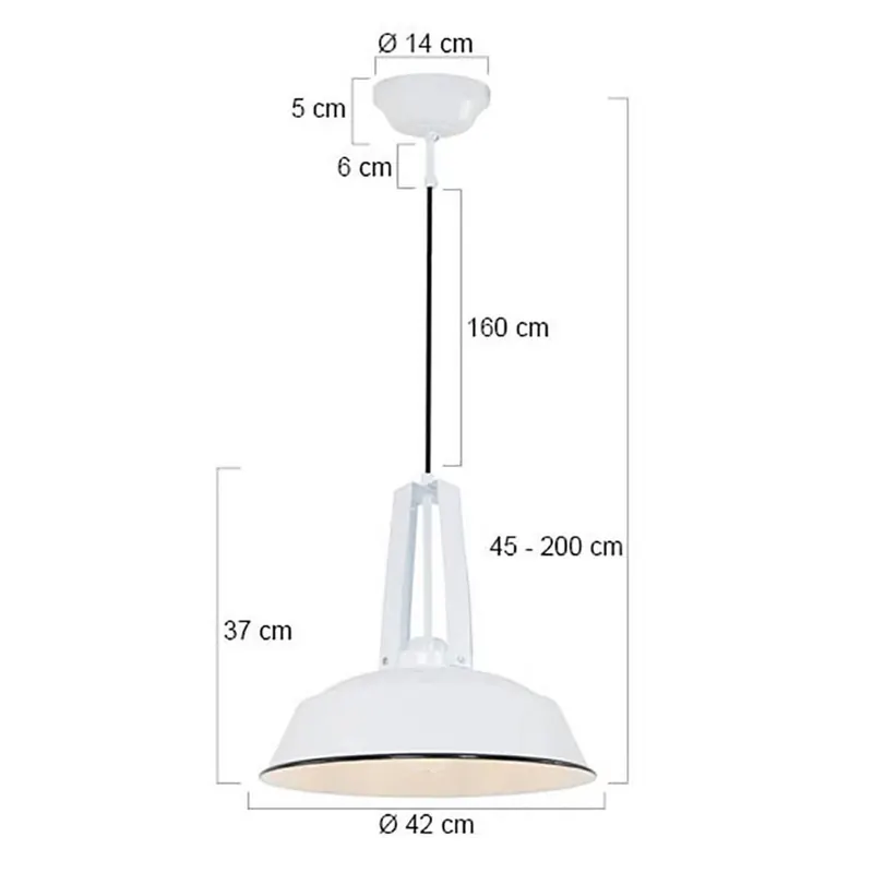 Żyrandol Eden, biały, metal, oprawa E27