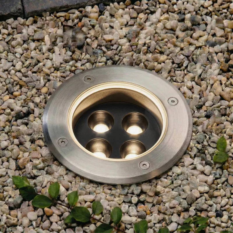 Arcchio LED – wpuszczany reflektor podłogowy Thentos, Ø 12 cm, kąt świecenia