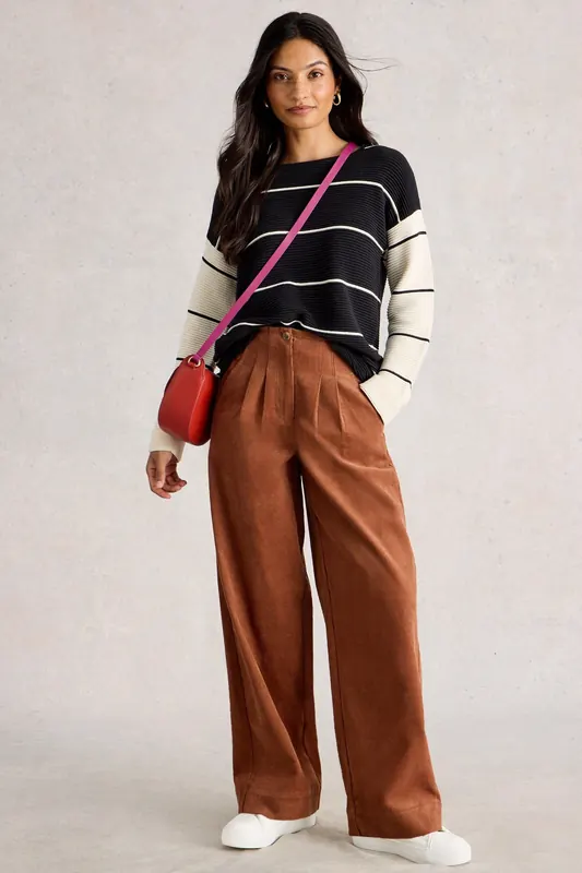 White Stuff Jana Stripe Jumper Black Multi Maat: 12 | Sweaters Outlet | Dames | Zwart
