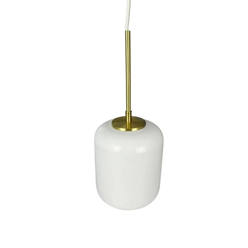 Żyrandol Dyberg Larsen Silvia, Ø 15 cm, opal/mosiąż, szkło