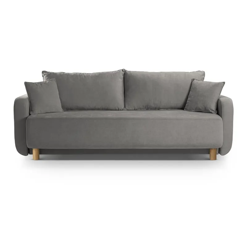 Szara rozkładana sofa ze schowkiem 231 cm Elen – Micadoni