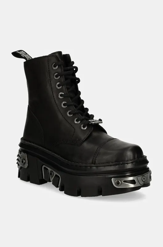 New Rock workery skórzane CRUST NEGRO + REACTOR NEGRO