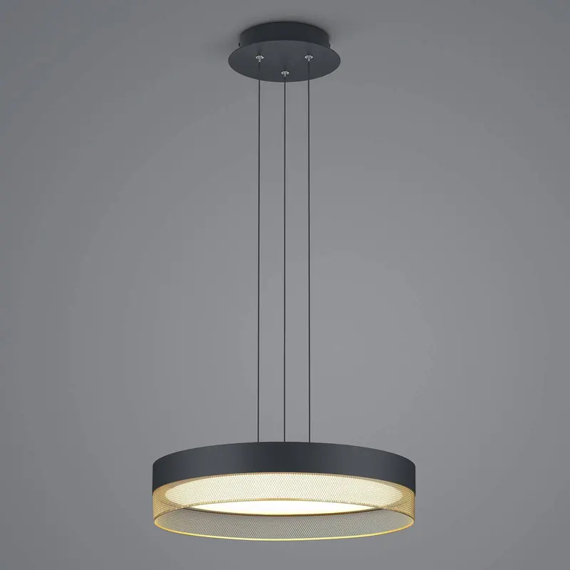 Lampa wisząca LED Mesh, Ø 45 cm, czarny/złoty