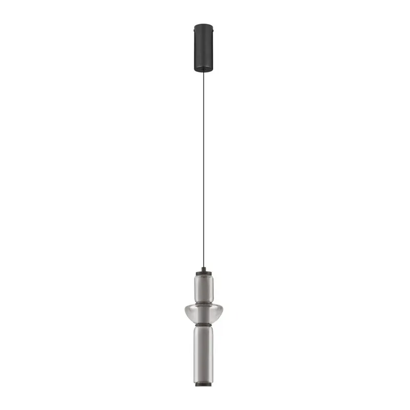 Szara szklana lampa wisząca LED ze ściemniaczem ø 12 cm Ulon – Nova Luce
