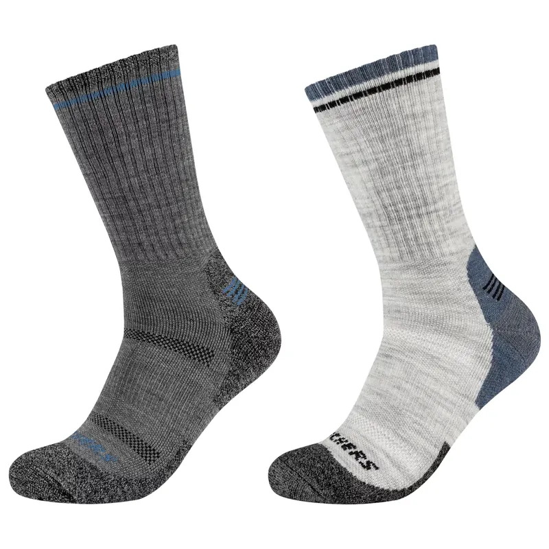 Skechers 2PPK Men Trail Wool Socks SK41104-9300, Męskie, Szare, skarpetki, wełna, rozmiar: 39-42