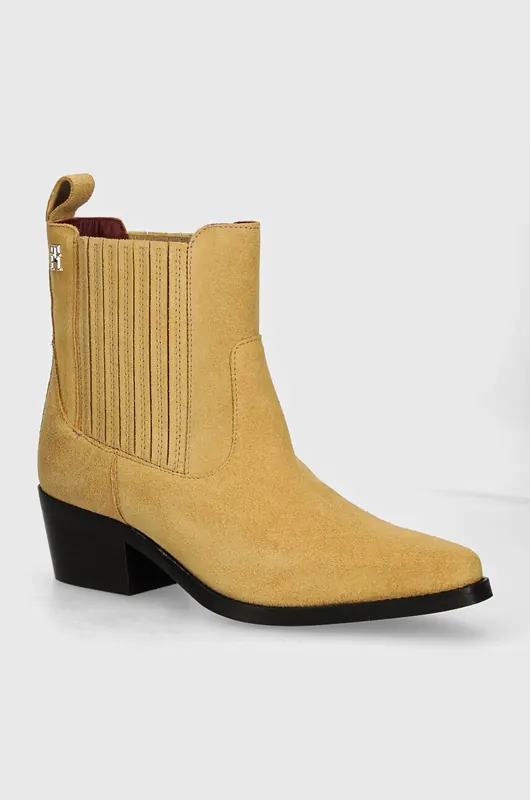 Tommy Hilfiger sztyblety zamszowe TH SUEDE COWBOY BOOT