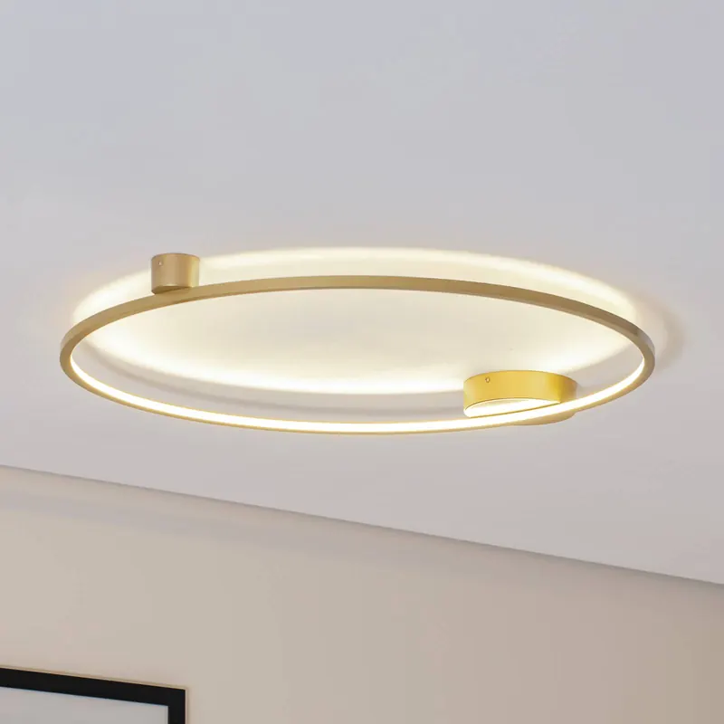 Lampa sufitowa LED Saturno, złota, Ø 80 cm, metal, 4000 K