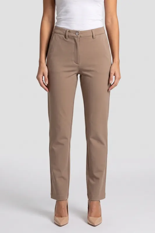 GUESS  Eco New Zoe Pant Silk Taupe Maat: M | Pantalons Outlet | Dames | Beige