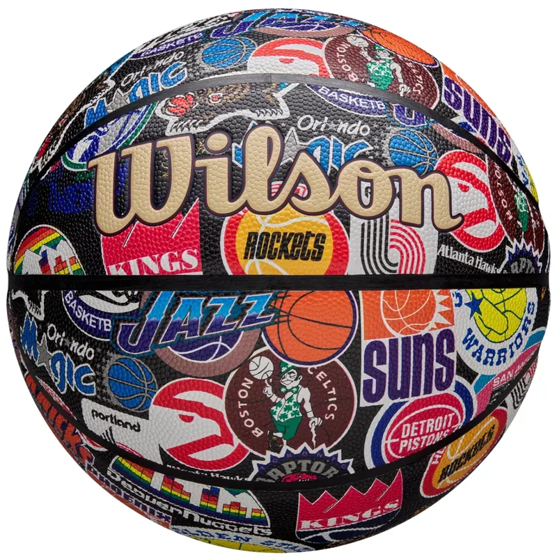 Wilson NBA All Team Retro Ball WZ4028501XB, Unisex, Wielokolorowe, piłki do koszykówki, Skóra kompozytowa, rozmiar: 7