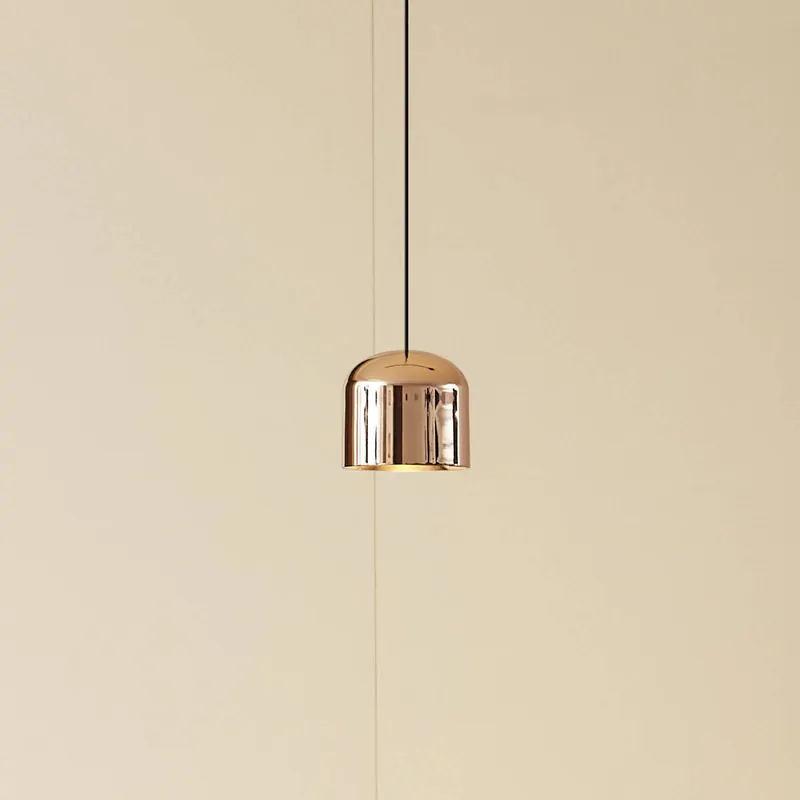 Lampa wisząca LED Lumaro, złota, Ø 8 cm, aluminium, 48V, ściemniana