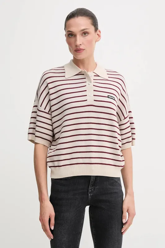 Rotate sweter z krótkim rękawem damski z modalem