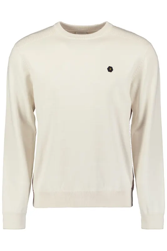 No Excess Pullover Crewneck Solid Knit Kit Maat: XL | Sweaters Outlet | Heren | Ecru