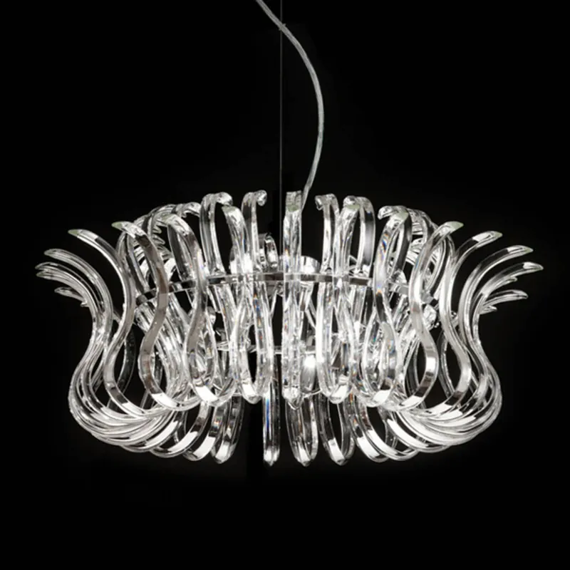 Szklana lampa wisząca WAVE o śr. 65 cm