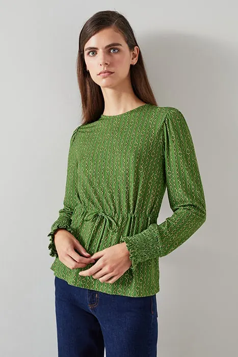 LK Bennett Ellie Jersey Blous Green Maat: S | Blouses Outlet | Dames | Groen