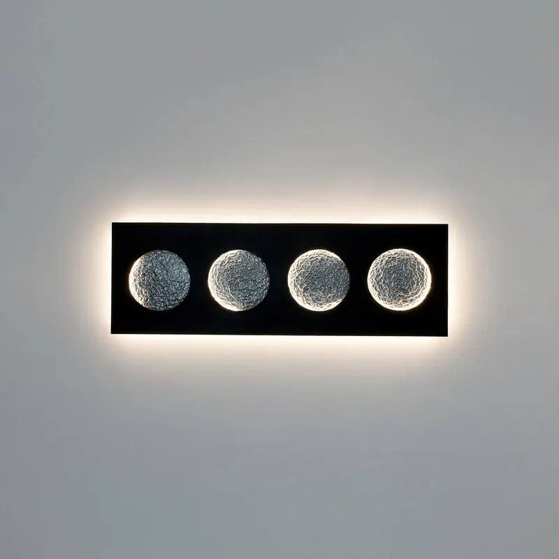Kinkiet LED Fasi Della Luna, czarny/srebrny