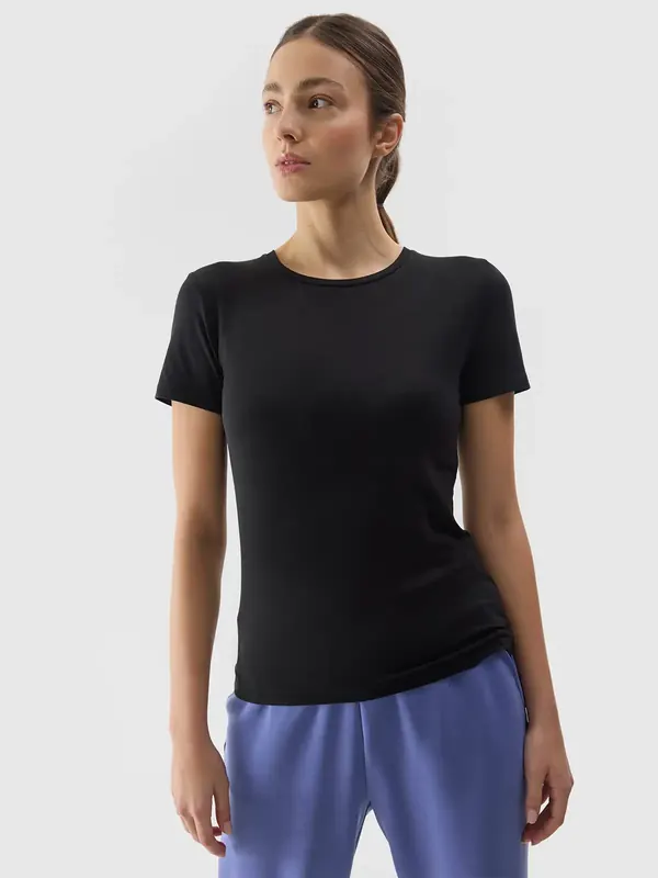 4F t-shirt damski koszulka treningowa bawełniana F1267 czarna (M)