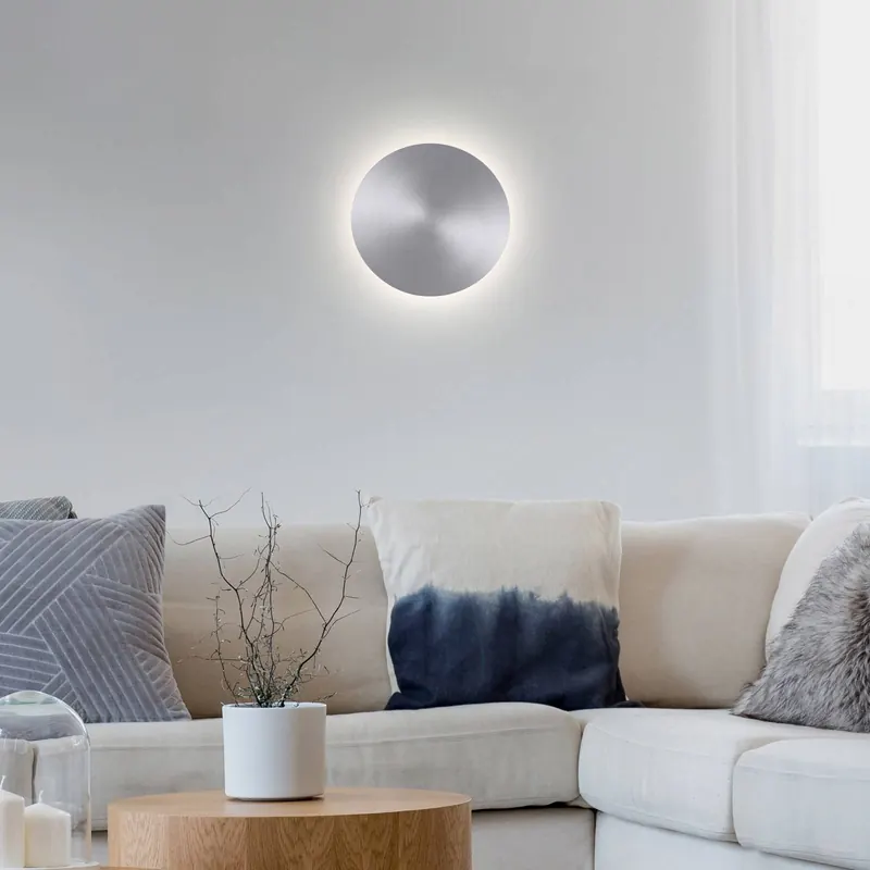 Kinkiet LED na baterię Puntua Ø 18 cm aluminium