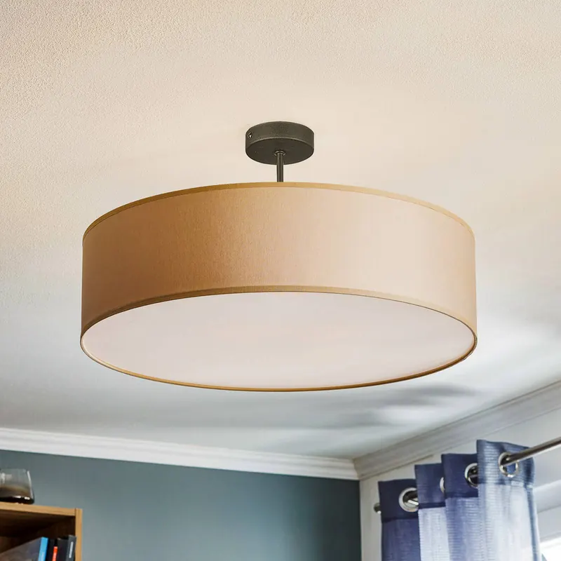 Lampa sufitowa Rondo z odstępem, kremowa Ø 60 cm
