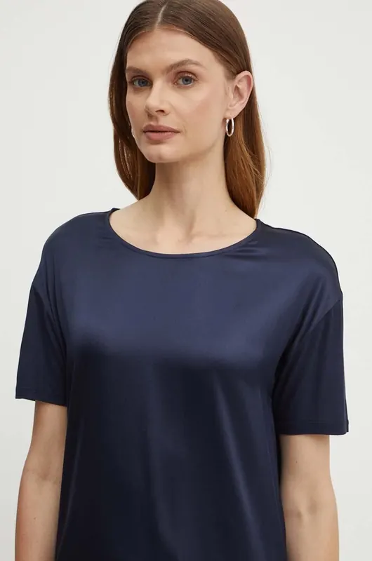 BOSS t-shirt z domieszką jedwabiu Esandy