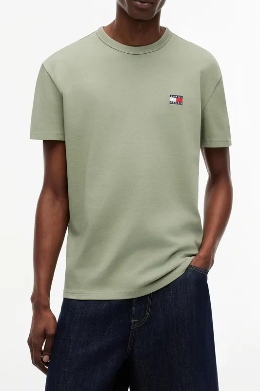 Tommy Hilfiger Regular Badge Tee Ex Spring Olive Maat: S | Basic T-Shirts Outlet | Heren | Groen