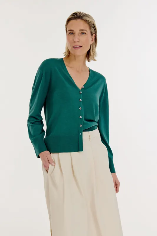 Josephine & Co Berco Cardigan Dark Green Maat: XS | Cardigans Outlet | Dames | Groen