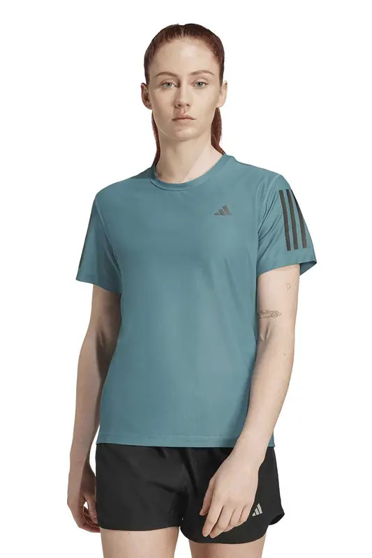 Adidas Performance Own The Run T-shirt Preloved Teal Maat: XS | Sport Shirts Outlet | Dames
