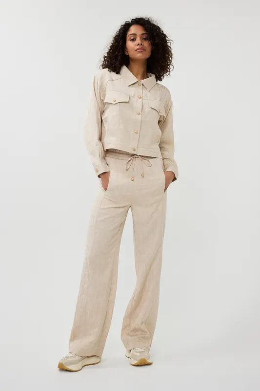 EsQualo Jacket Jacquard Sand Maat: 40 | Korte Jassen Outlet | Dames | Beige
