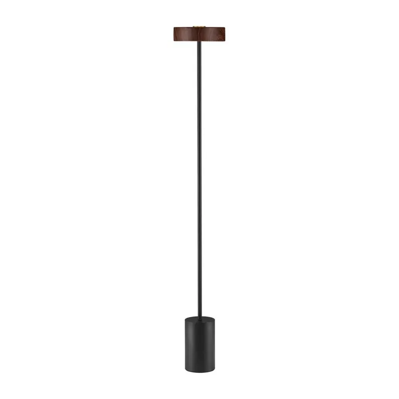 Czarna/w ciemnym naturalnym kolorze metalowa lampa stojąca LED (wysokość 135 cm) Thea – Nova Luce