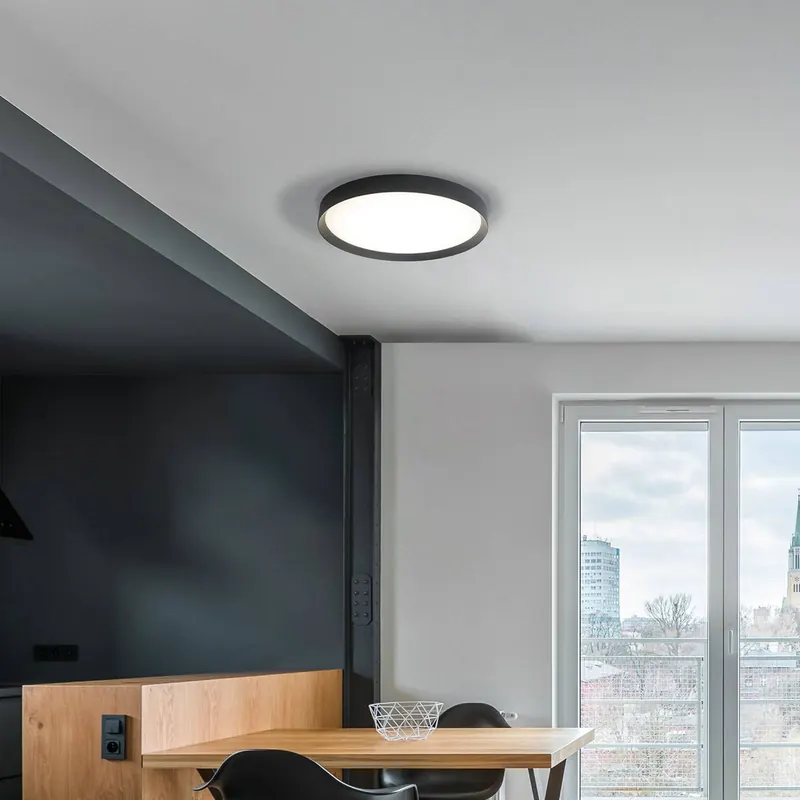 Lampa sufitowa LED Minsk, czarna, Ø 60 cm, Casambi, 42 W, CCT