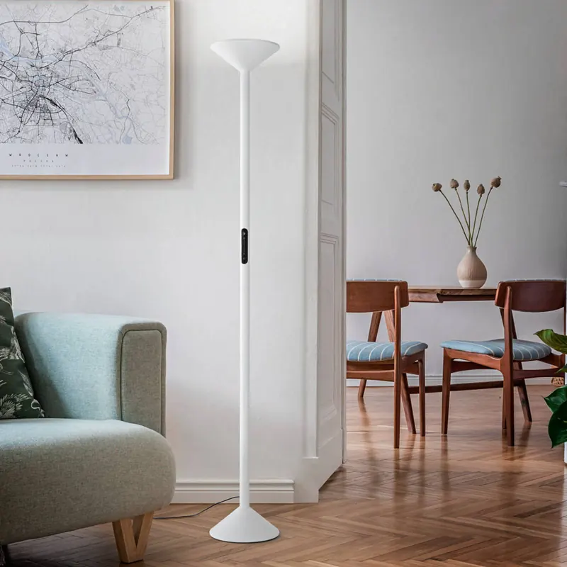 Lampa stojąca LED Tratto, biała, metal, CCT, ściemniana