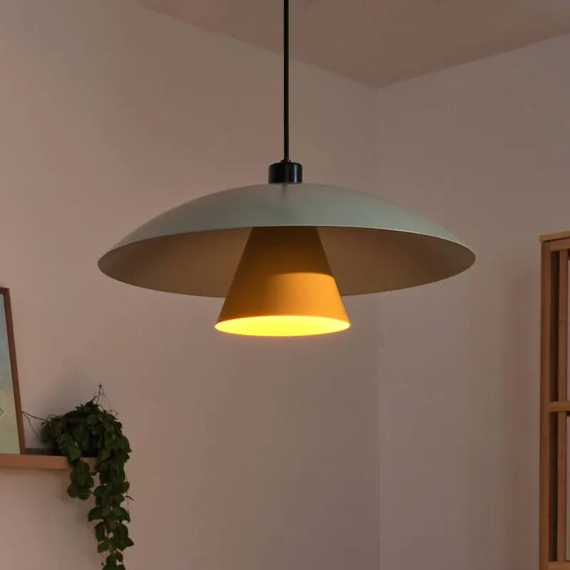 Żyrandol OSRAM Decor Flying Mushroom zielono-żółta, stal, E27