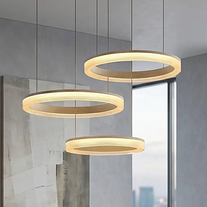 Żyrandol LED Lumen Rings 3-punktowy, kolor piaskowy, CCT, żelazo, ściemniany