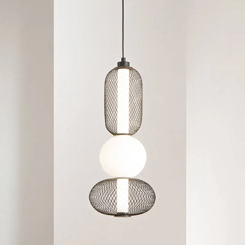 Żyrandol LED INKAS, wysokość 53 cm, czarna, szkło/metal, CCT