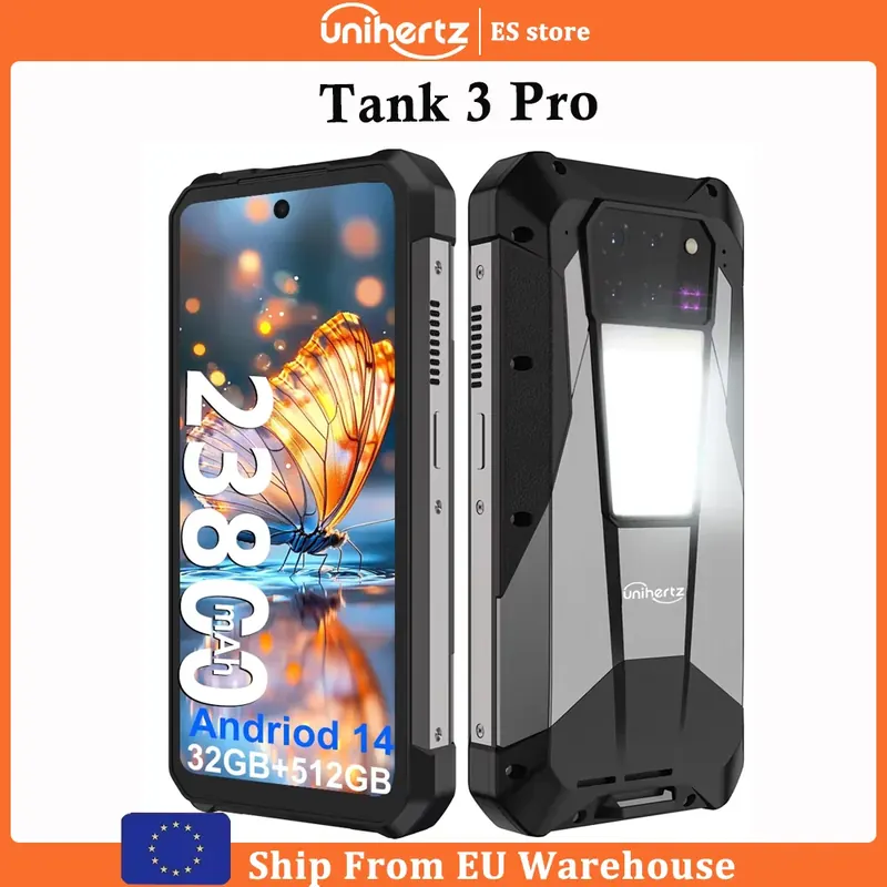 Unihertz 8849 Tank 3 Pro Wytrzymały Telefon 5G z Projektorą 100 Lumenów, Aparatem 200Mp, 512Gb Pamięci ROM, Baterią 23800mAh, Szybkim Ładowaniem 120W, Androidem 15 i NFC