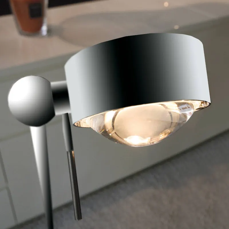Lampa stojąca PUK FLOOR, matowy chrom, ściemniacz przesuwny