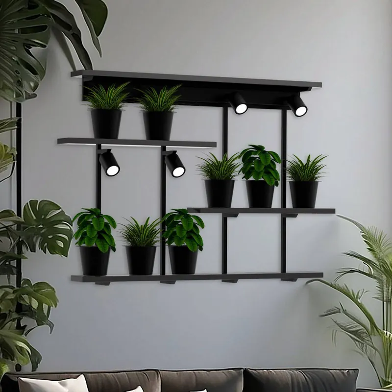 Kinkiet Shelf, czarny, szerokość 102 cm, drewno, 4-punktowa.