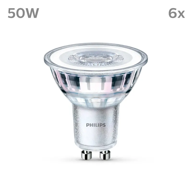 Żarówka LED Philips GU10 4,6W 390lm 840 clear 36° 6szt