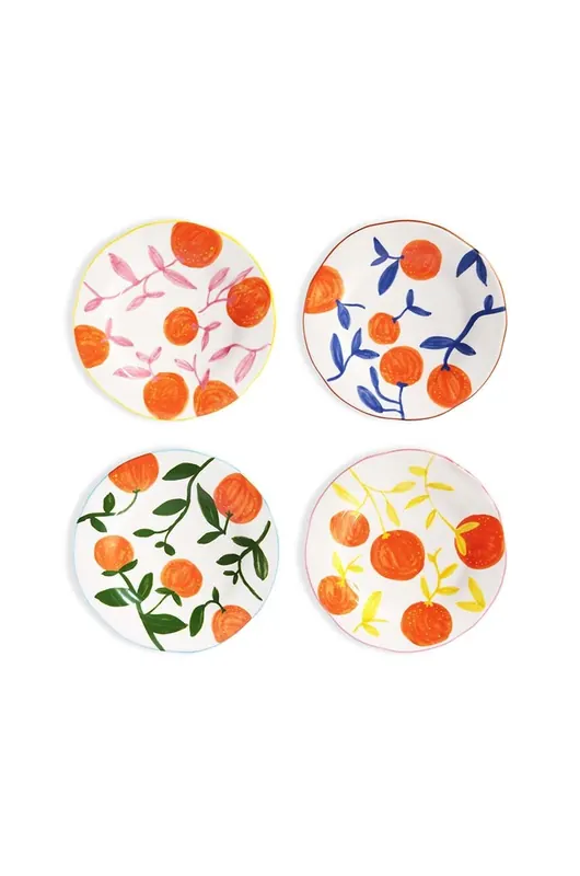 &k amsterdam zestaw talerzy deserowych Orange Twig 22 cm 4-pack