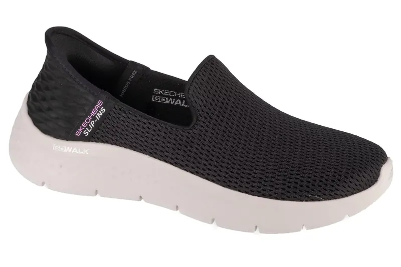 Skechers Slip-Ins: GO WALK Flex - Relish 124963-BKW, Damskie, Czarne, buty sneakers, tkanina, rozmiar: 35,5
