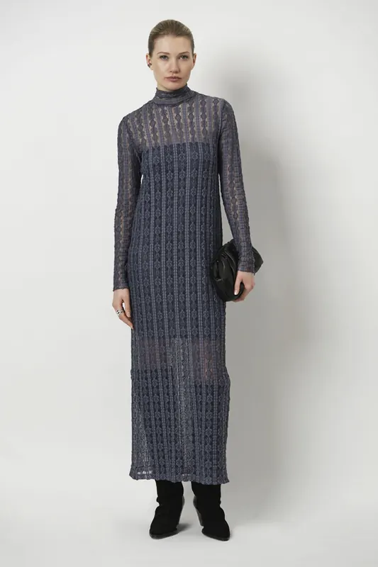 Dante6 Unique Lace Maxi Dress Ash Blue Maat: M | Maxi Jurken Outlet | Dames | Blauw