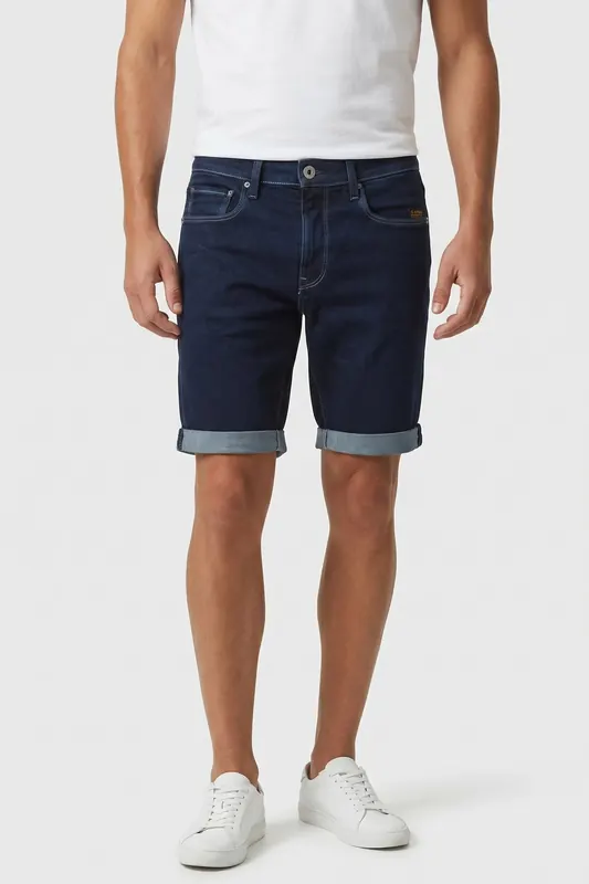 G-Star 3301 Slim Short Rinsed Maat: W31 | Spijkershorts Outlet | Heren | Blauw