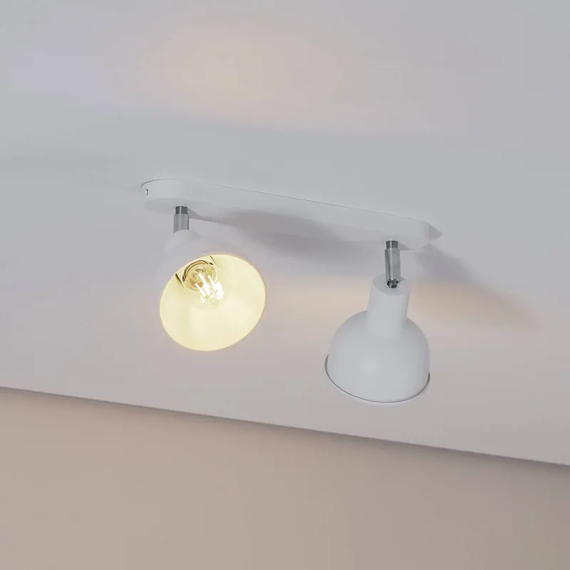 Lampa sufitowa Elba, 34 cm, 2-punktowa, biała, metal, E27