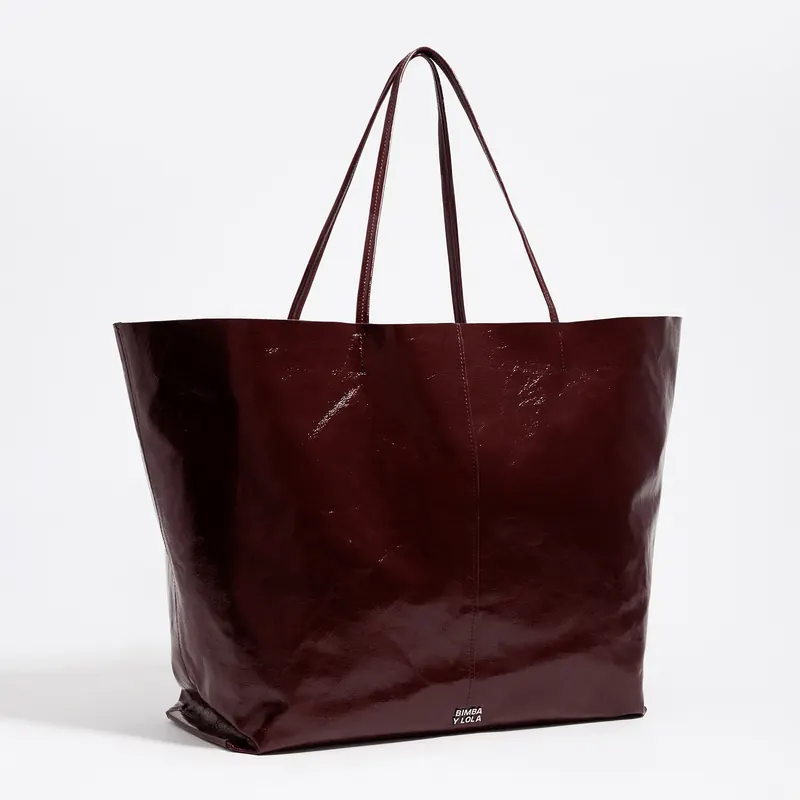 Torba shopper maxi skóra kasztanowa