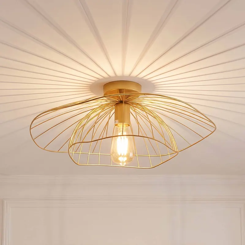 Lampa sufitowa Mantar, w kolorze złotym, Ø 52 cm, metal, E27