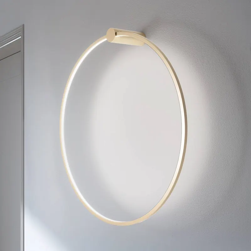 Kinkiet LED Saturno, złoty, Ø 80 cm, metal, 4000 K