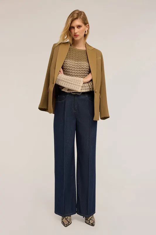 Motivi Wide Leg Slouchy Jeans In Mixed Tencel™ Fabric, Kate Model B Maat: 36 | Jeans Outlet | Dames | Blauw