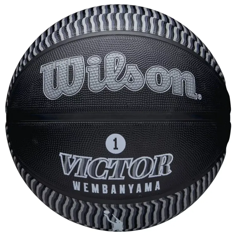 Wilson NBA Player Icon Victor Wembanyama Outdoor Ball WZ3017801XB, Unisex, Czarne, piłki do koszykówki, Guma, rozmiar: 7