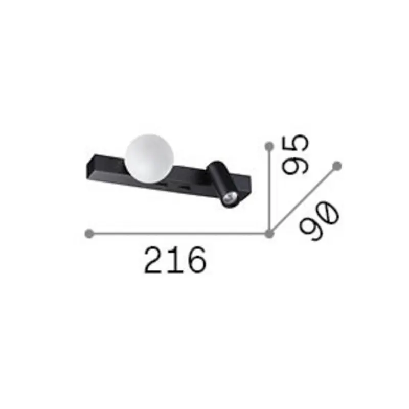 Kinkiet LED IDEAL LUX Binomio, biały, szerokość 22 cm, metalowy, 2-punktowy