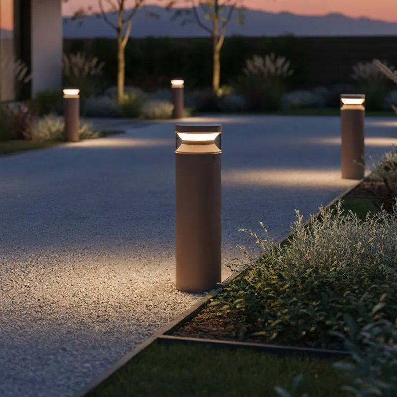 Ideal Lux Słupek oświetleniowy LED Boeing, brązowy, wysokość 40 cm